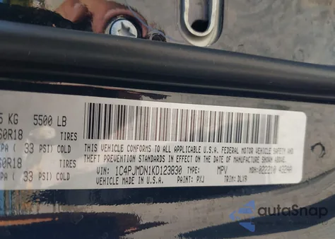 2019 Jeep Cherokee Limited 4X4 z USA, uszkodzony, nr VIN 1C4PJMDN1KD123830